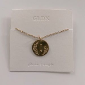 GLDN 15in Personalized Disc Necklace - Initials T + M